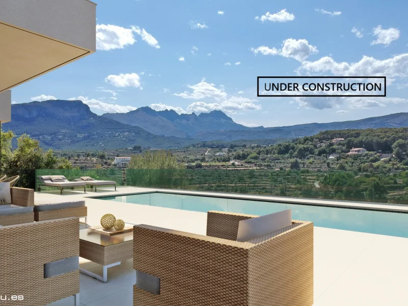 Villa de obra nueva en Empedrola II, Calpe con vistas a la montaña