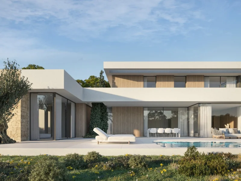 Villa de lujo de obra nueva en Moraira con piscina privada