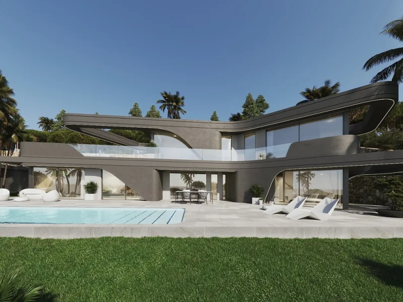 Villa de diseño arquitectónico moderno en Jávea con piscina privada