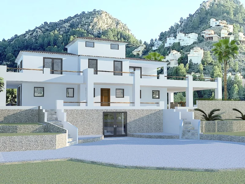 Villa en Pedreguer con vistas al mar y gran parcela