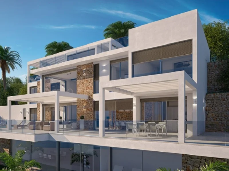 Villa moderna de cuatro dormitorios con vistas al mar en Jávea
