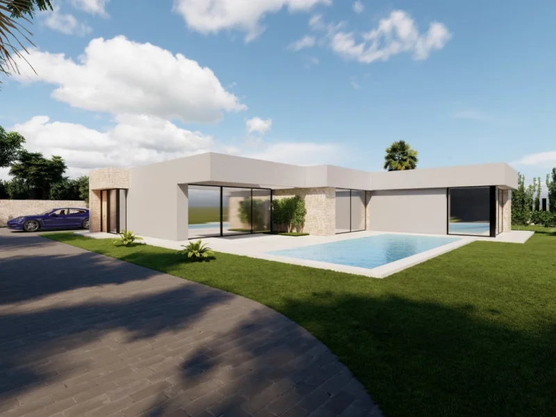 Villa de obra nueva en Calpe, Puerto Blanco con vistas al mar