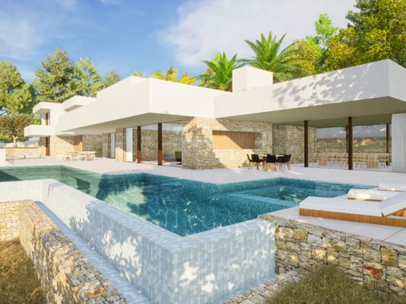 Villa de lujo moderna en Moraira l'Andragó con vistas al mar
