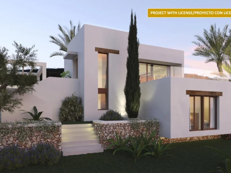 Villa de estilo ibicenco en Jávea con vistas al Montgó