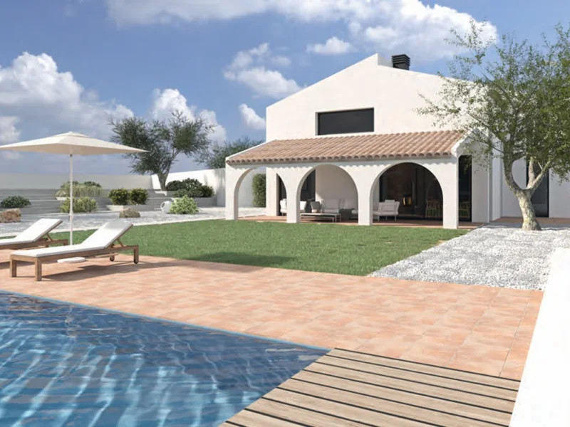 Villa moderna de estilo finca en Teulada con gran parcela y piscina