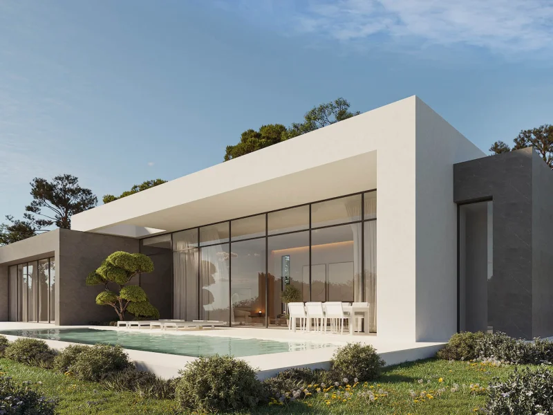 Villa moderna de obra nueva por Pepe Giner en Calpe con piscina