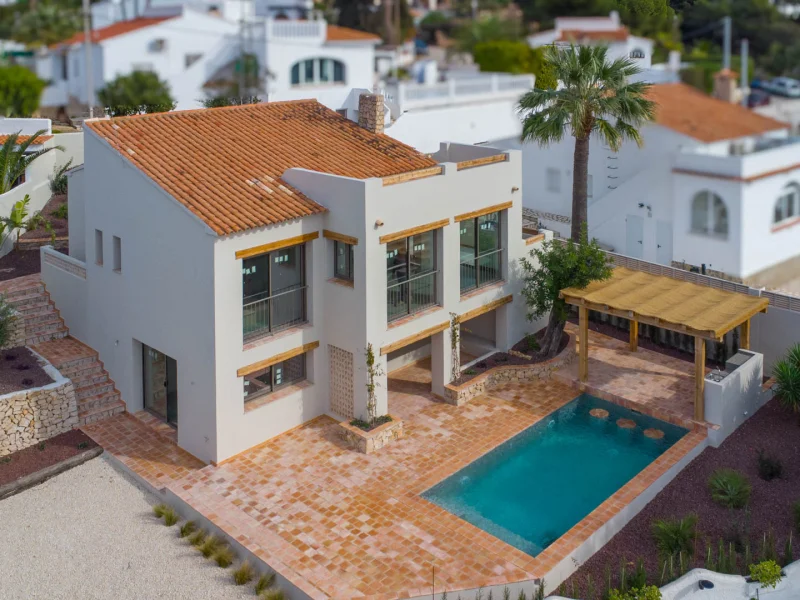 Villa mediterránea en Benissa, La Fustera con vistas al mar
