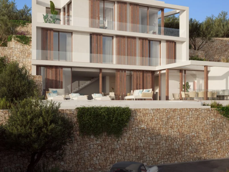 Villa de estilo ibicenco en Benissa, Baladrar con vistas al mar