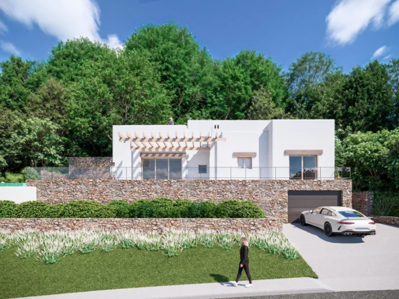 Elegante villa de estilo ibicenco en Jávea, Tosalet con piscina