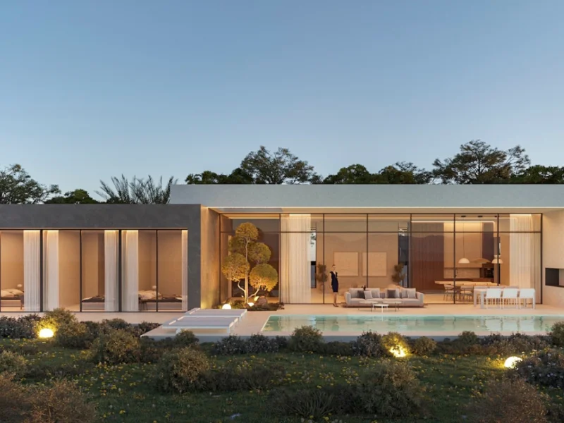 Villa moderna de una planta en Pla Roig, Calpe con piscina