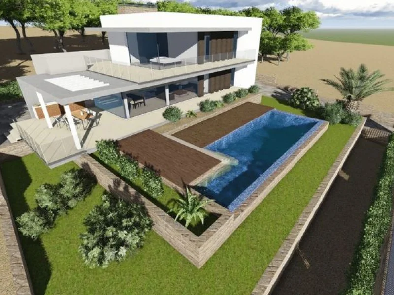 Villa contemporánea en Moraira, Estret con piscina privada
