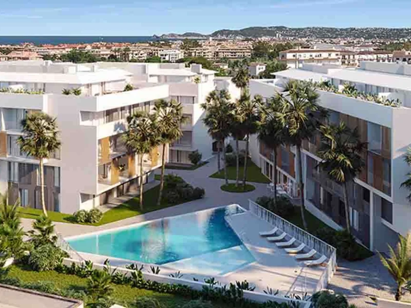 Apartamentos de obra nueva en Jávea con piscina y gimnasio