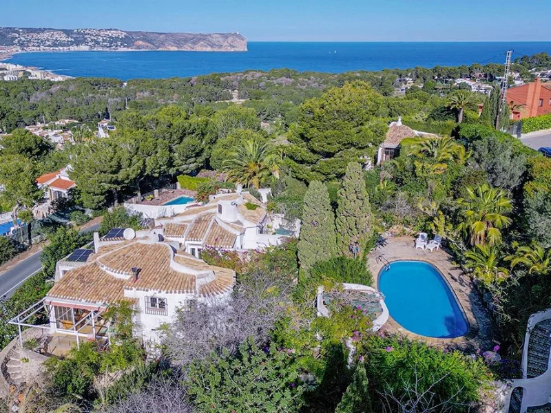 Villa tradicional con vistas al mar en Portichol, Jávea