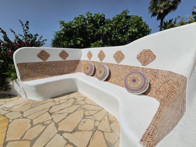 Terraza con banco de obra