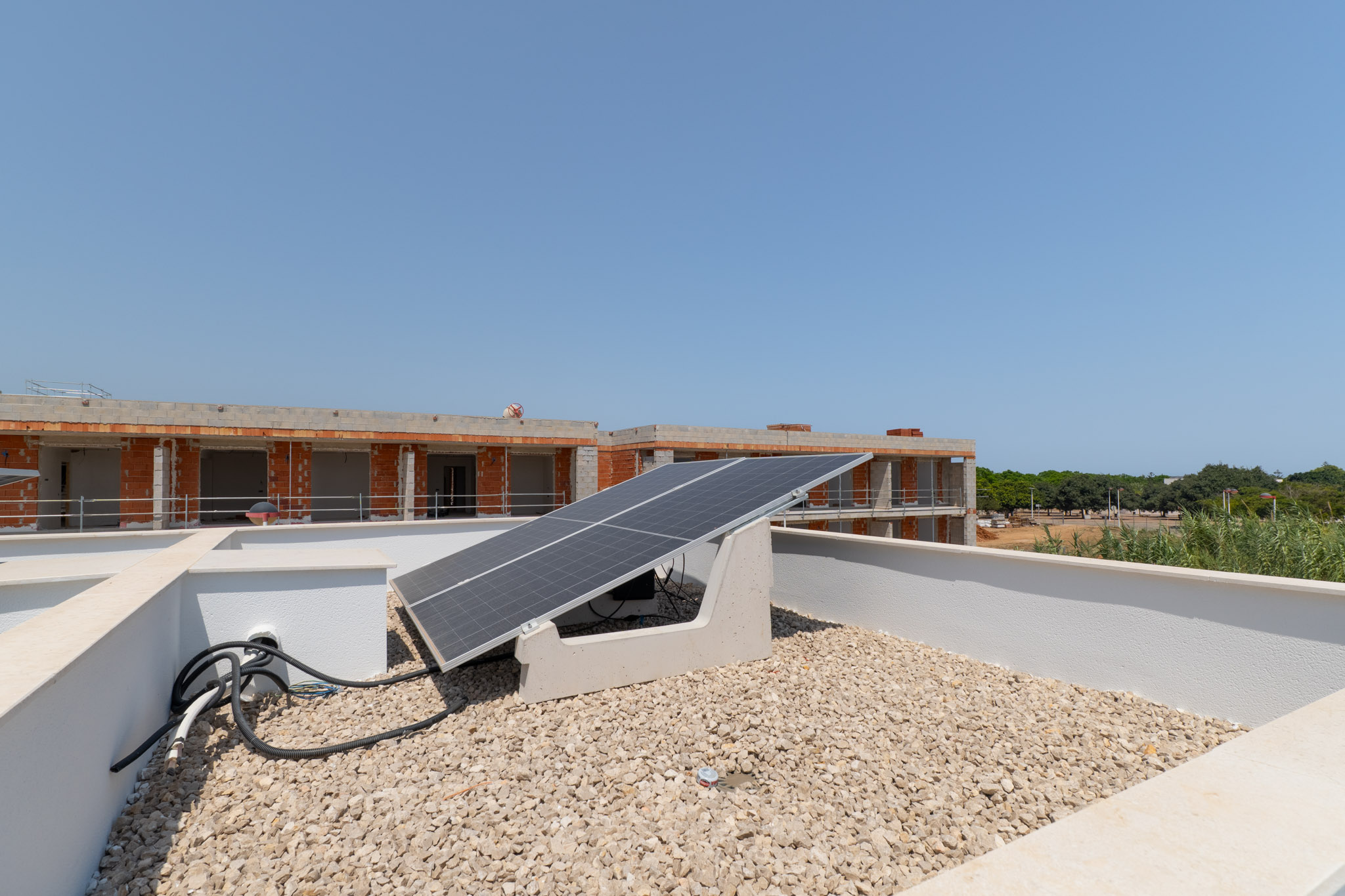 Solárium con placas solares