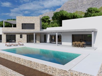 Exterior de villa con piscina