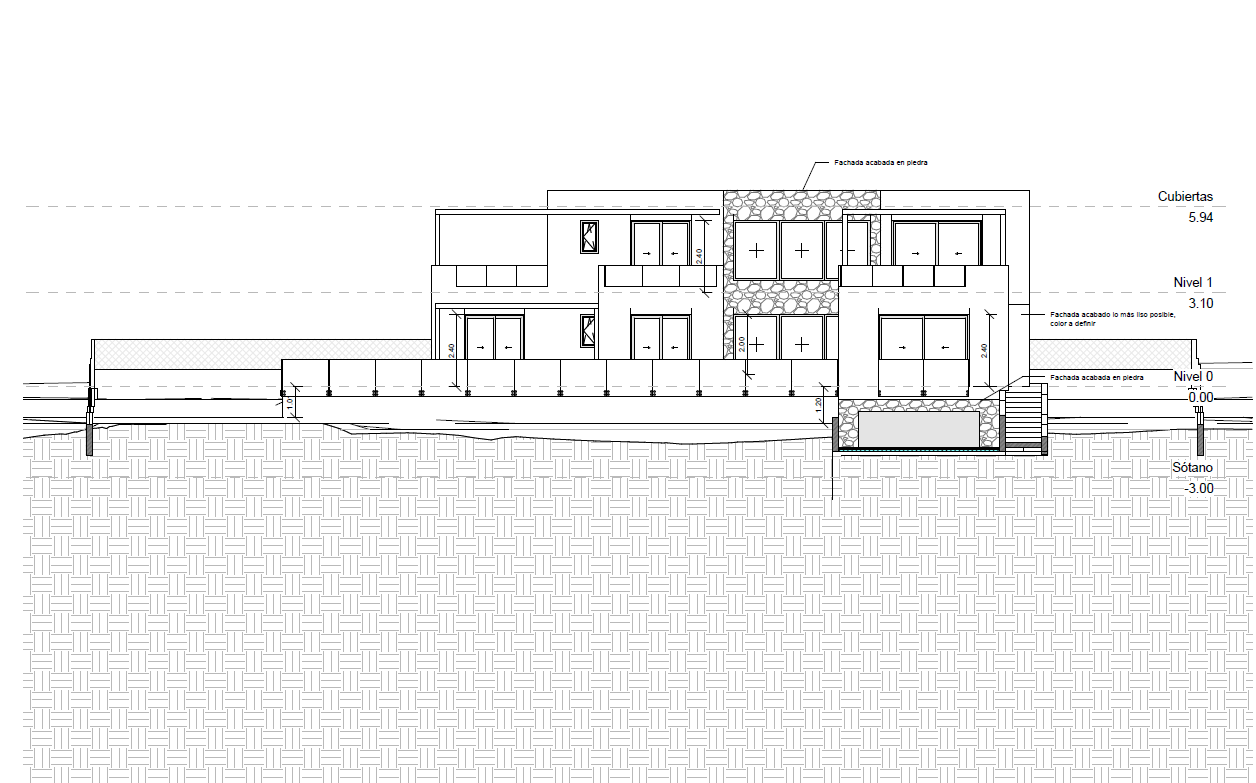 Plano de alzado arquitectónico Plano de alzado arquitectónico