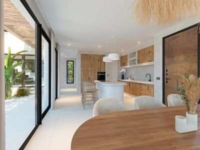 Cocina abierta y comedor