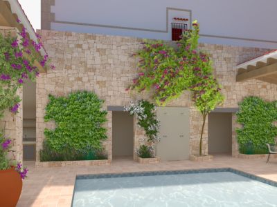 Patio interior con piscina