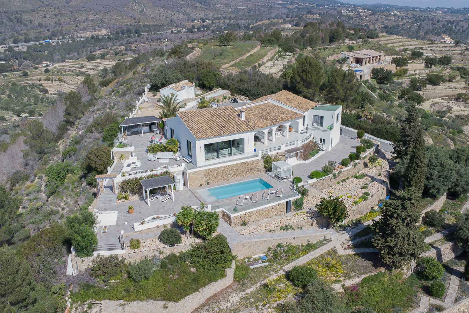 Vista aérea de la villa