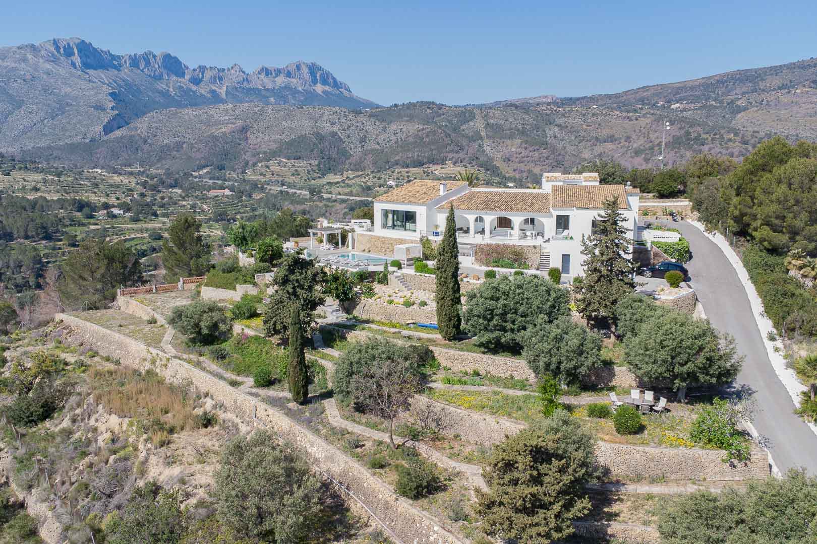 Vista aérea de la villa
