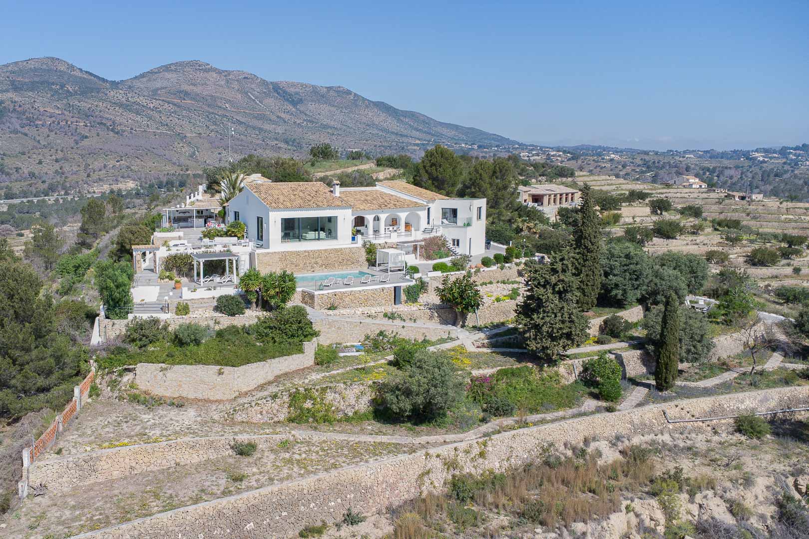 Vista aérea de la villa