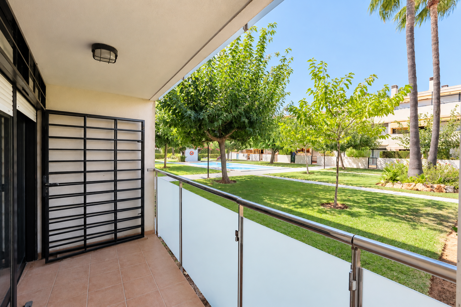 Terraza con vistas al jardín
