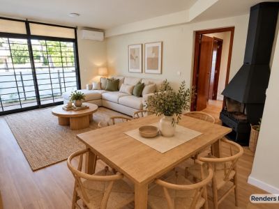 Salón comedor con chimenea