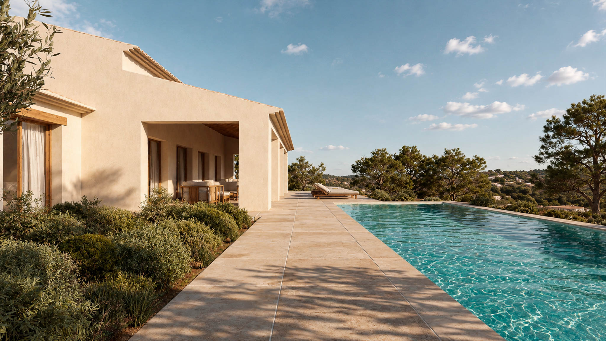 Terraza con piscina