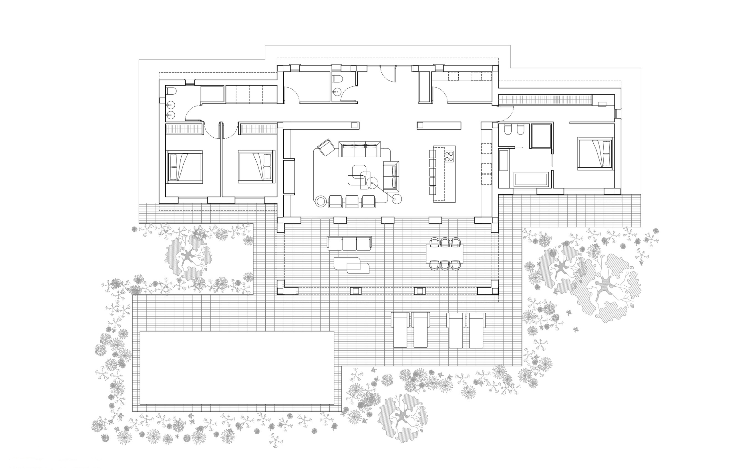 Plano de planta de la villa