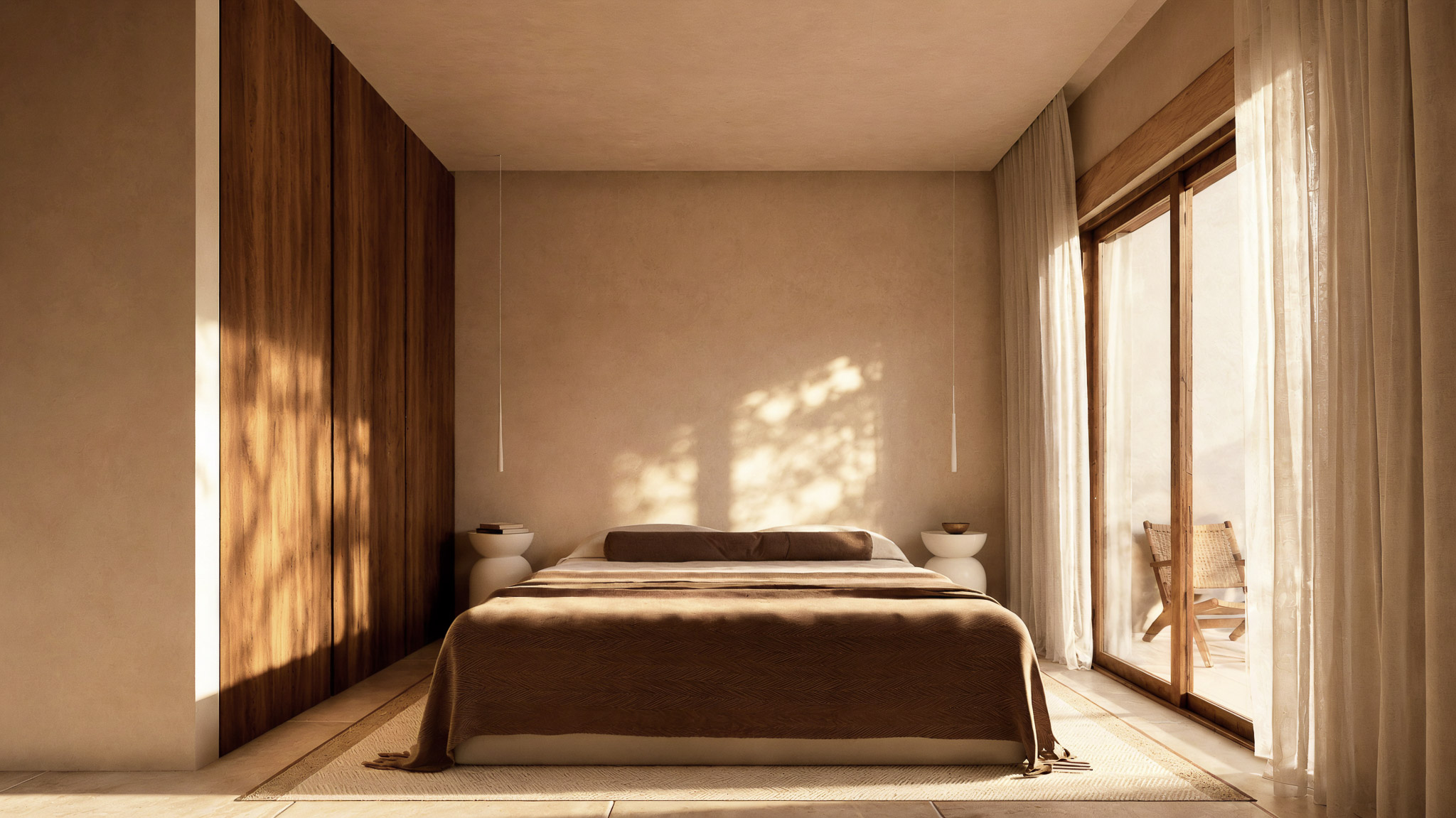 Dormitorio con acceso a terraza