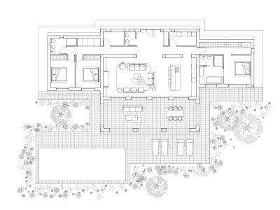 Plano de planta de la villa