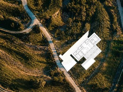 Plano de planta sobre parcela