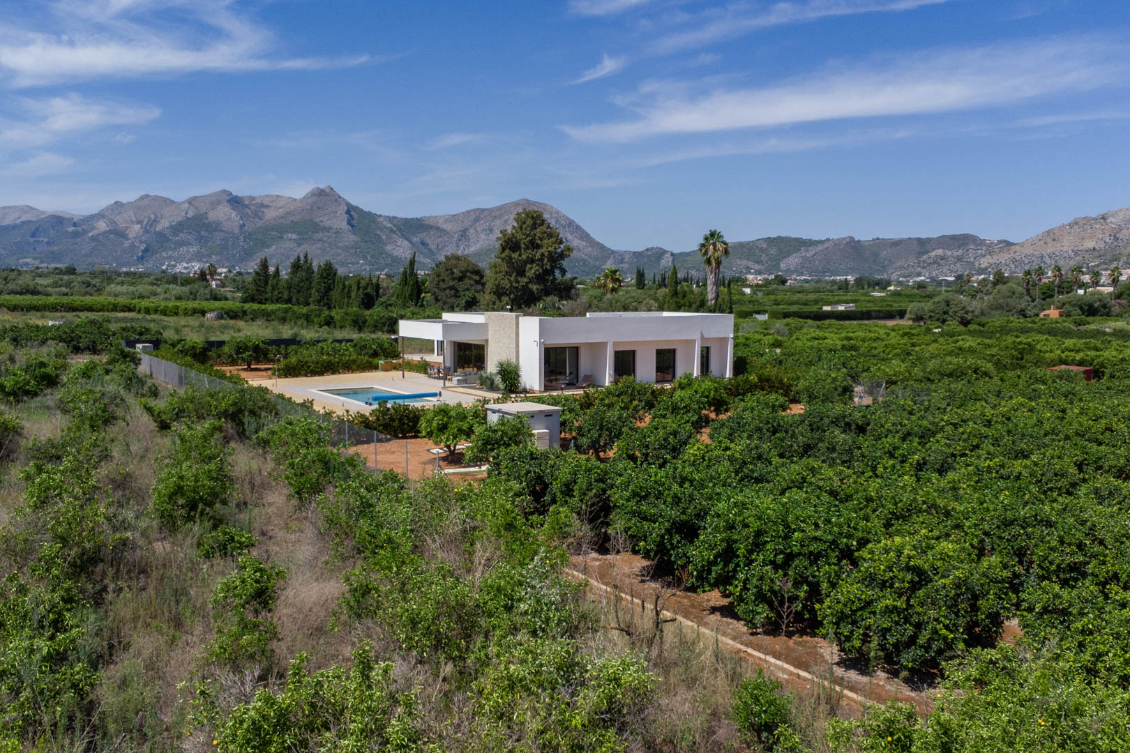 Vista aérea de la villa