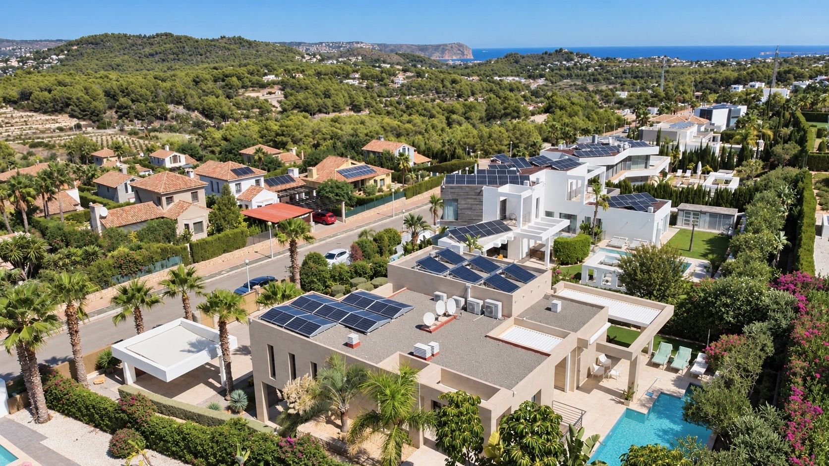 Vista aérea de la villa