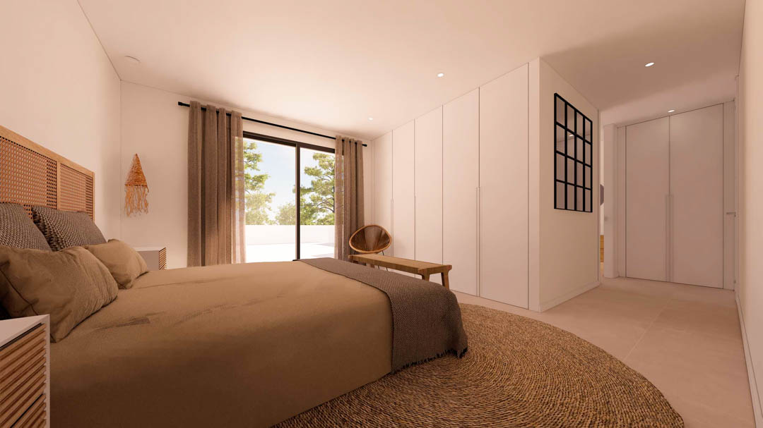 Dormitorio con acceso a terraza