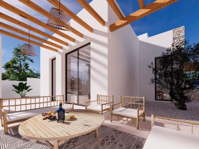 Terraza con pérgola
