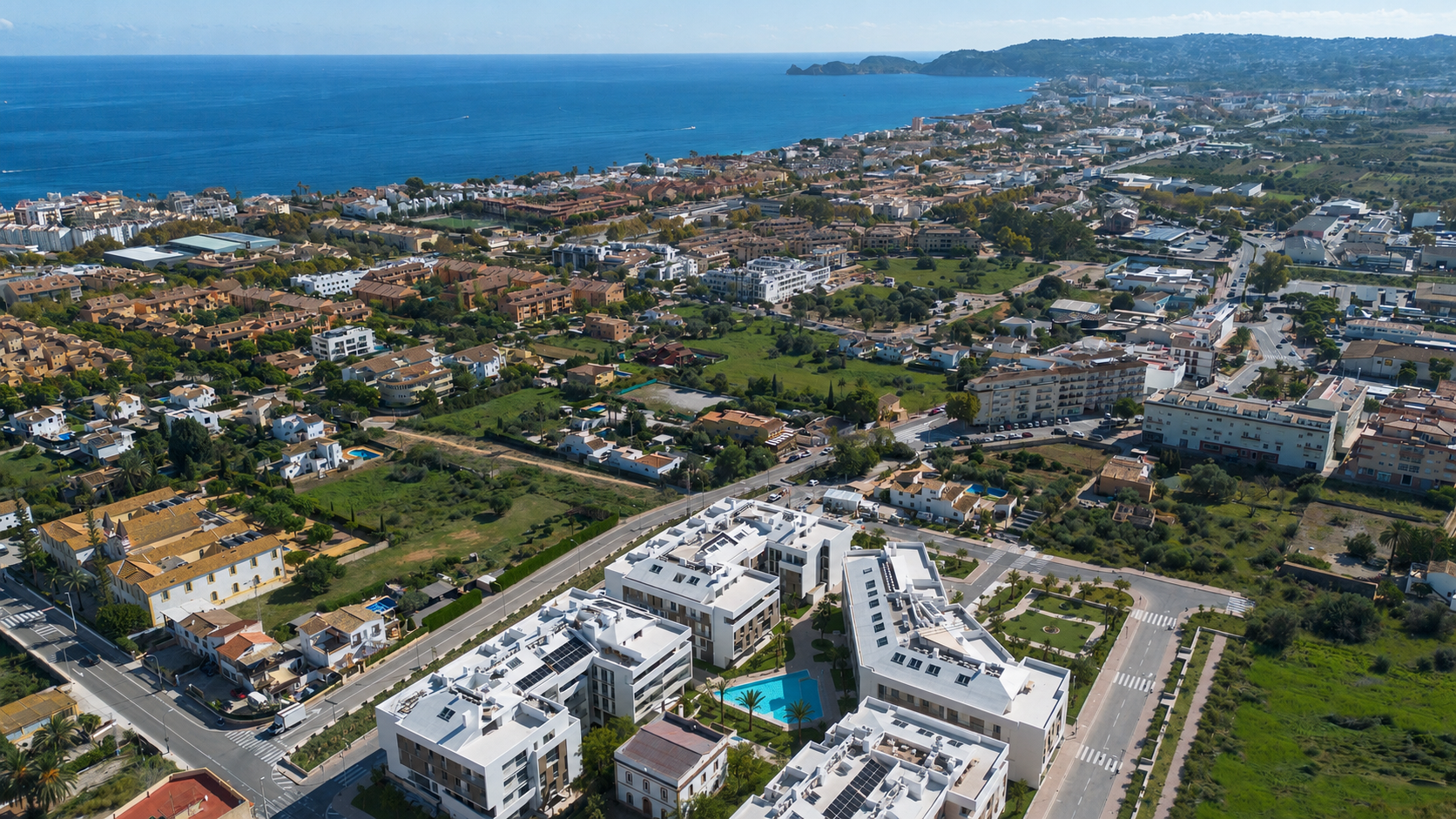 Vista aérea del complejo residencial