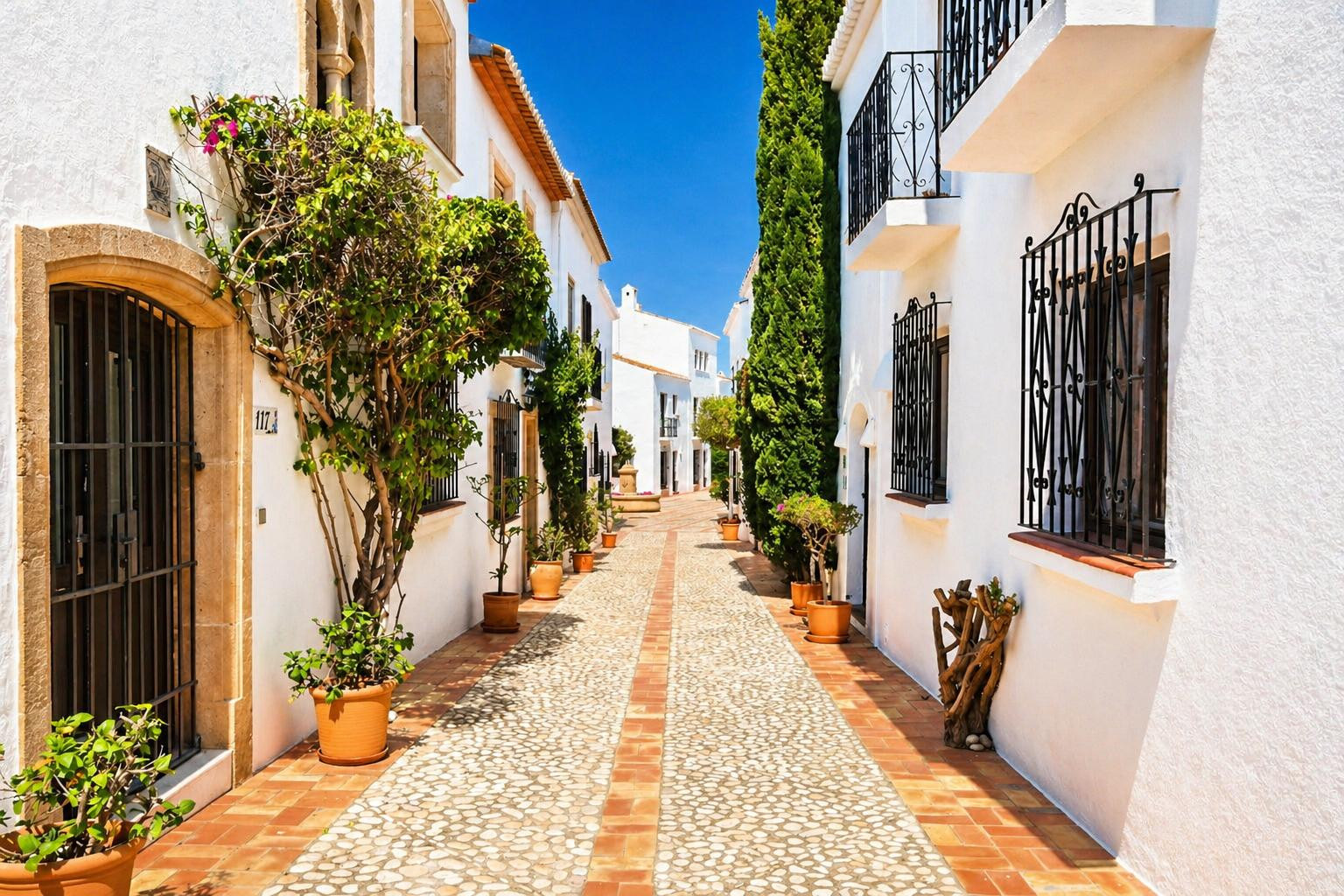 Calle peatonal de la urbanización