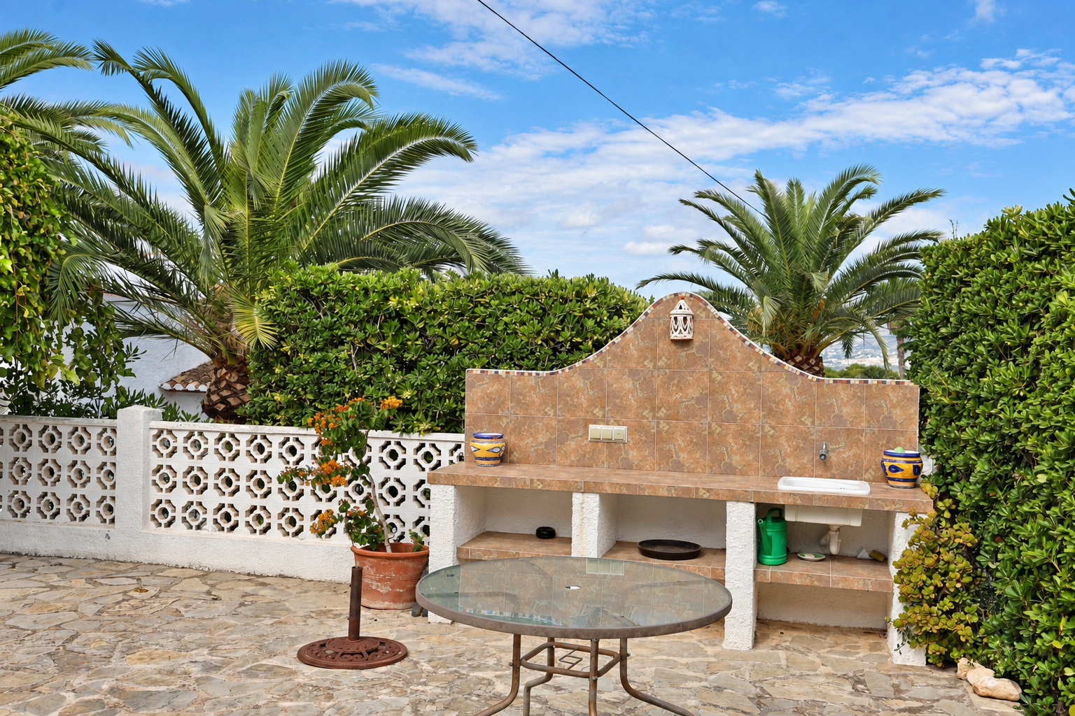 Zona de barbacoa en la terraza