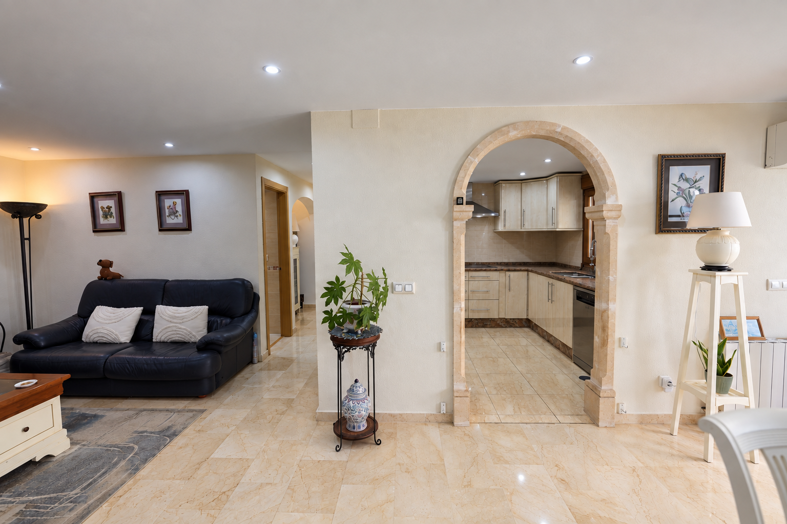 Salón y acceso a la cocina