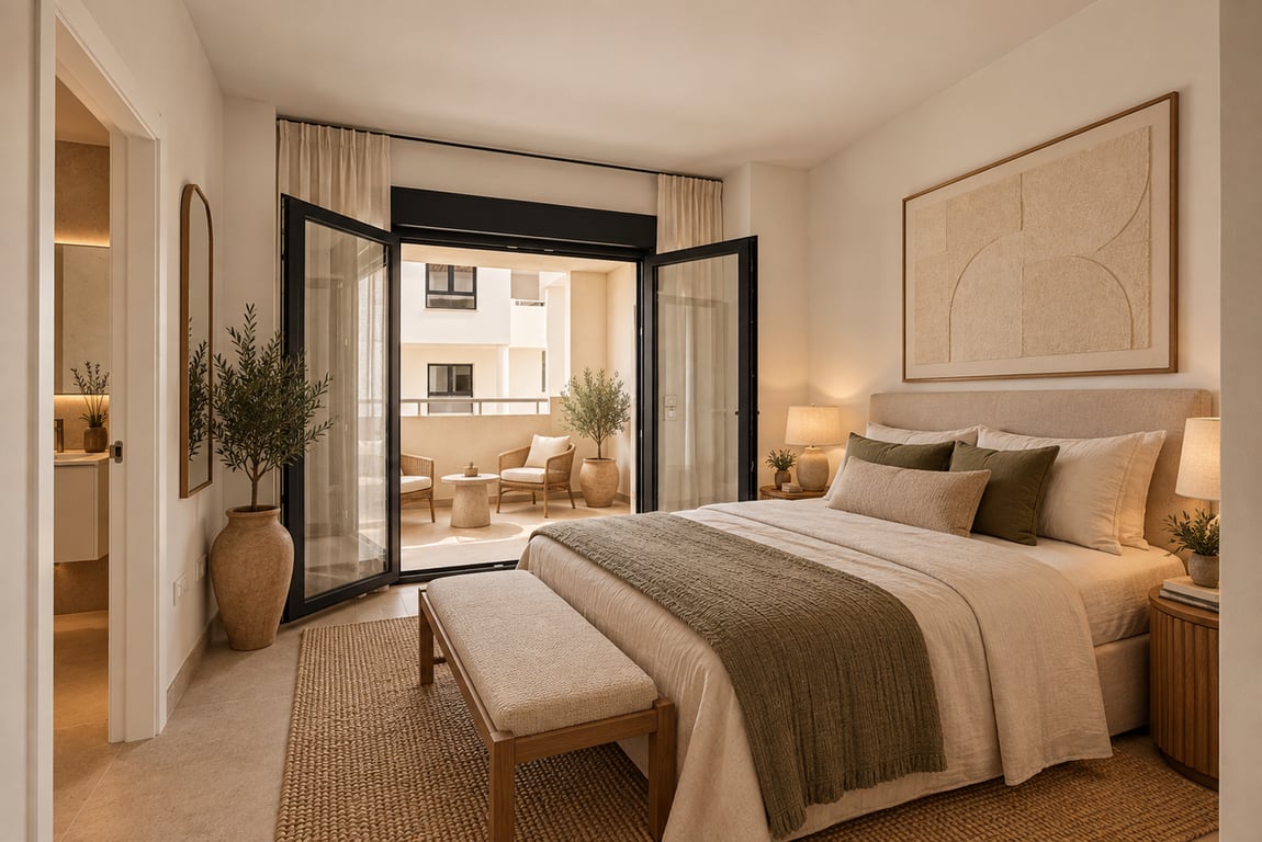 Dormitorio con acceso a terraza