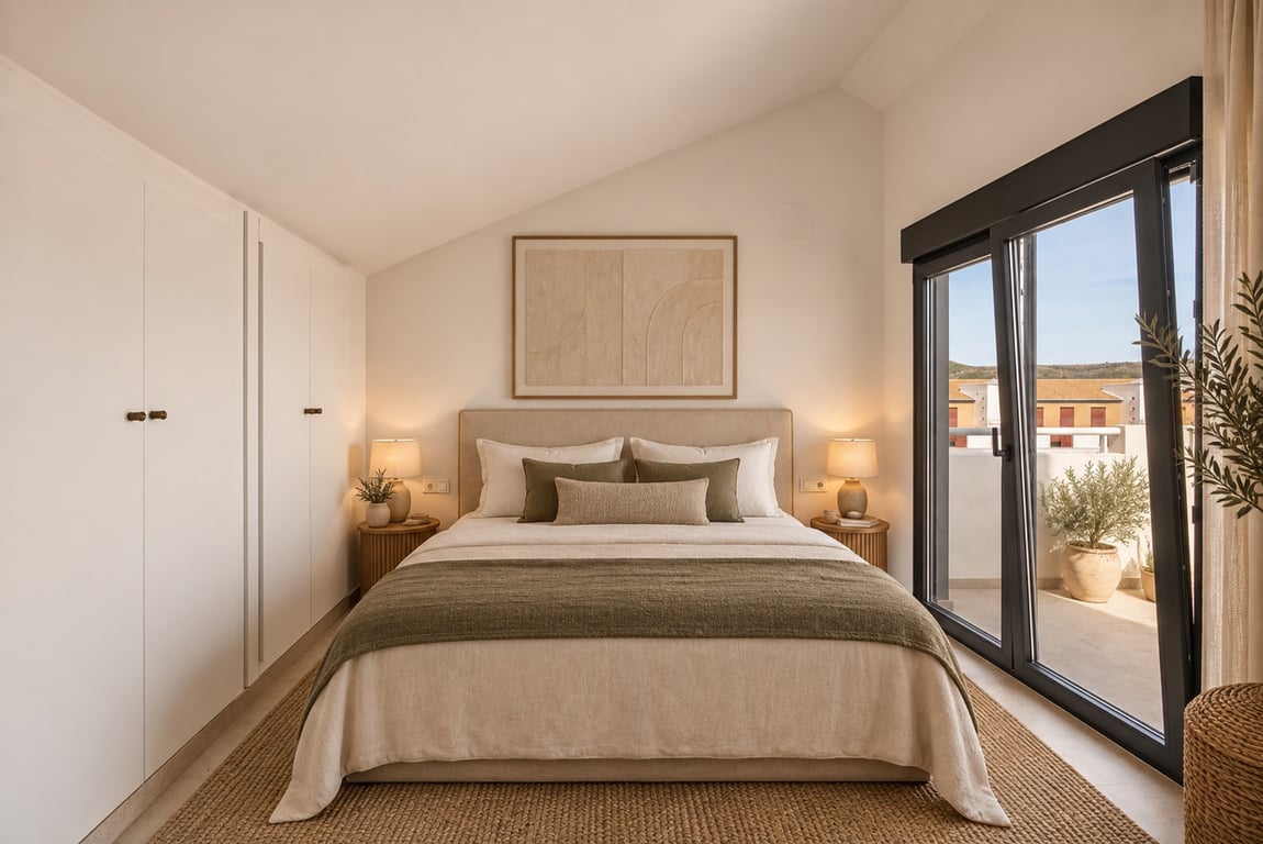 Dormitorio con acceso a terraza