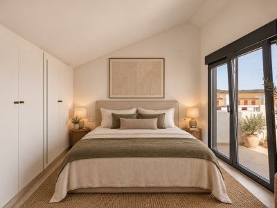 Dormitorio con acceso a terraza