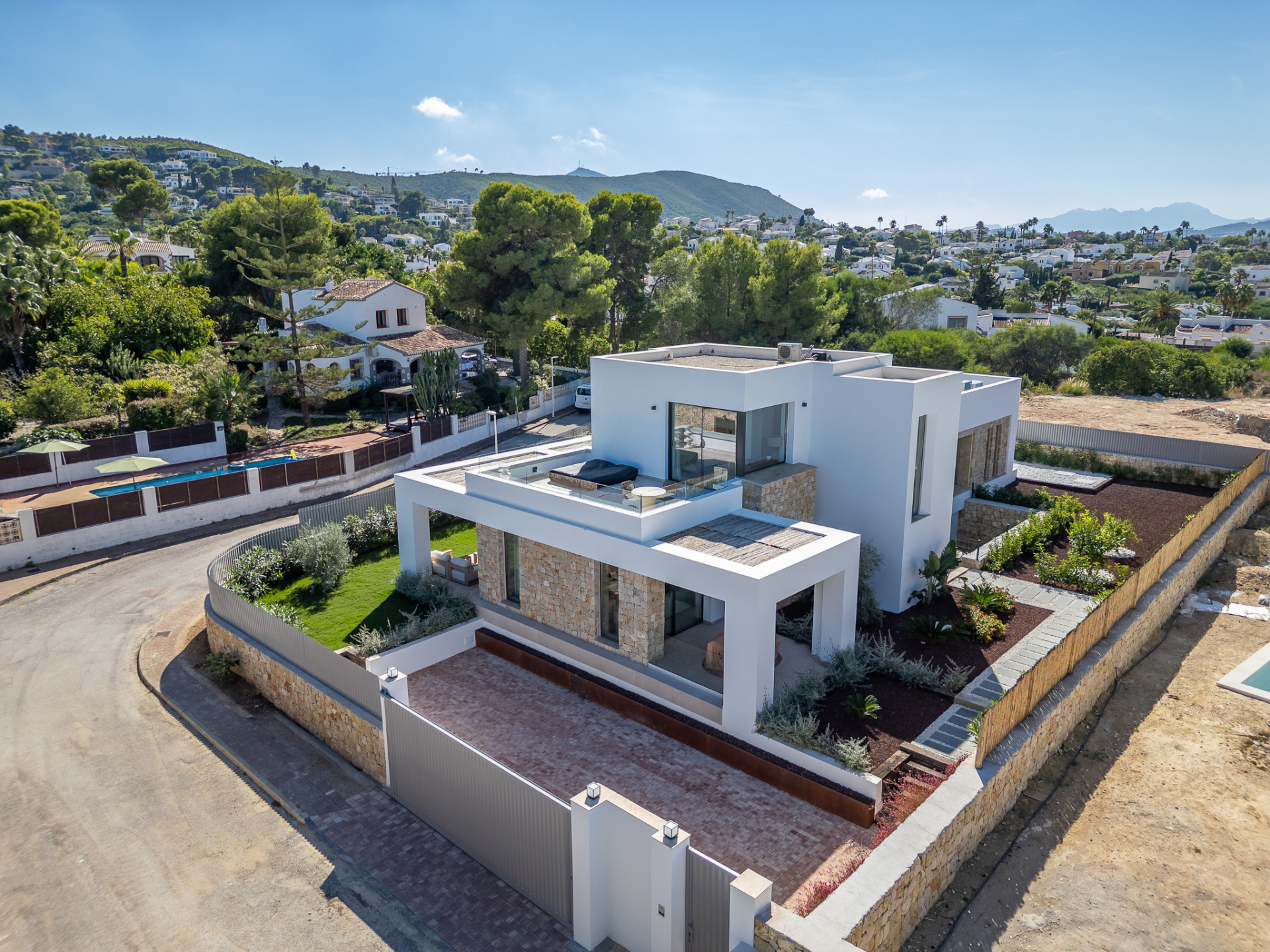 Vista aérea de la villa
