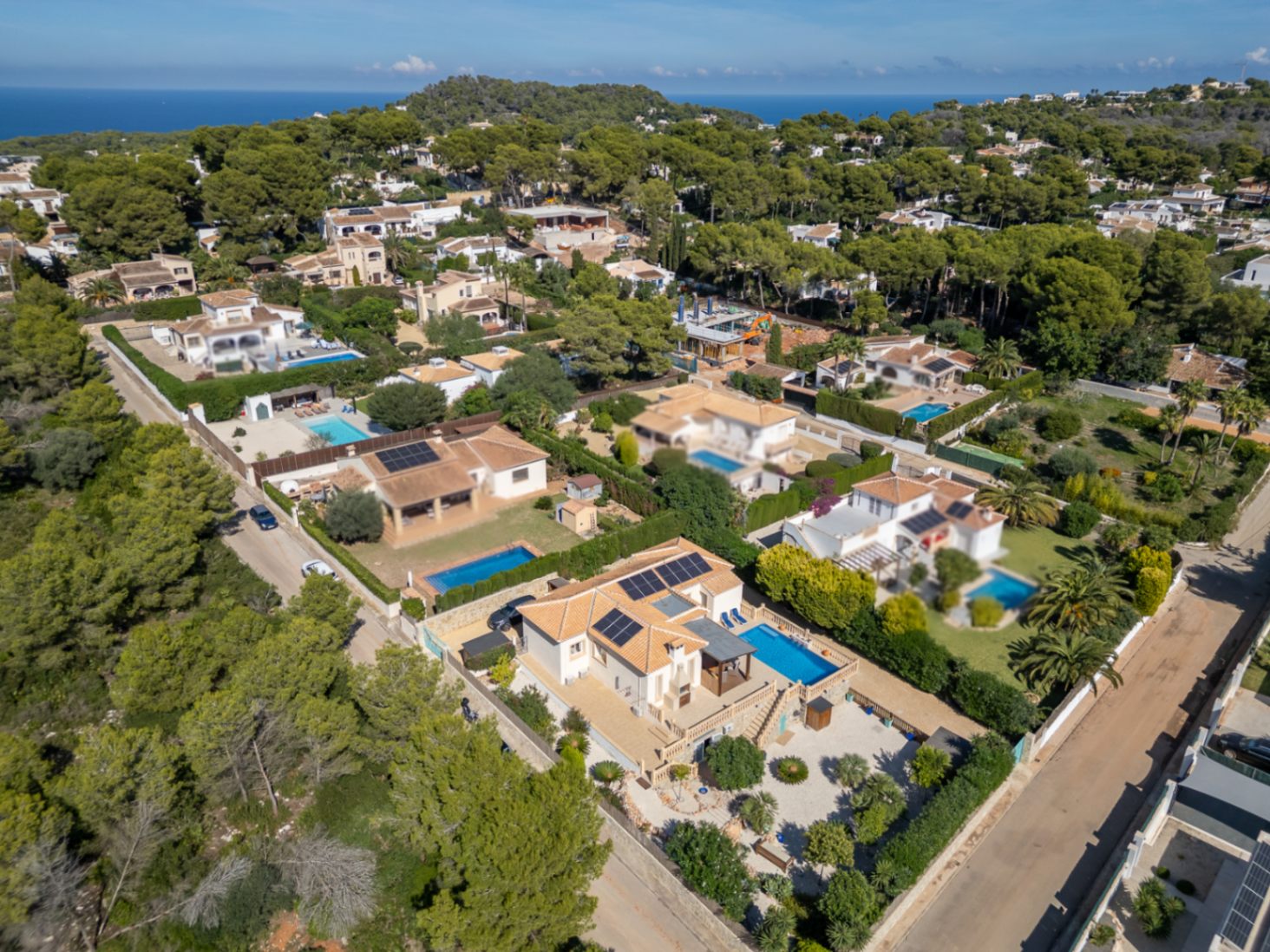 Vista aérea de la villa