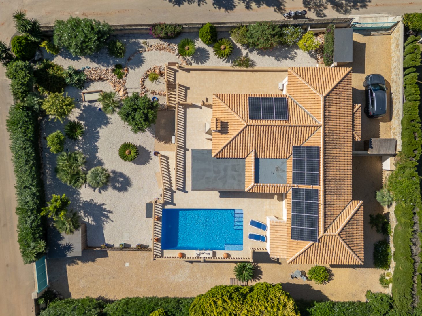 Vista aérea de la villa
