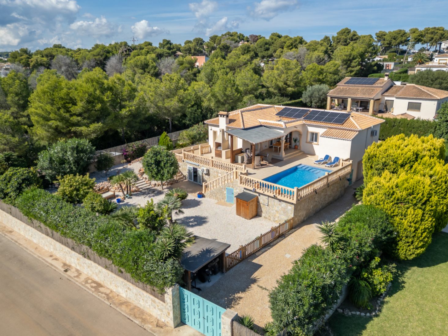 Vista aérea de la villa