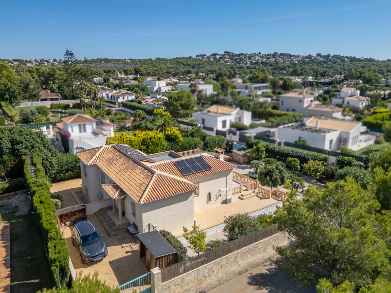 Vista aérea de la villa