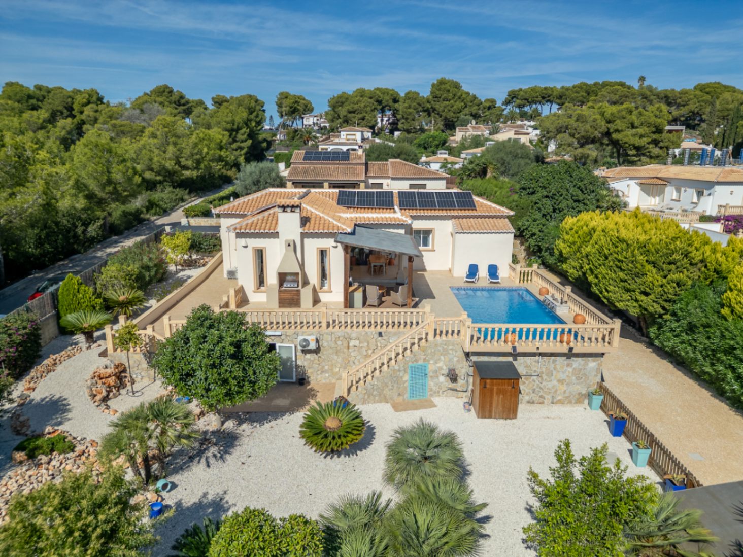 Vista aérea de la villa